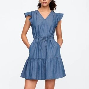 NWT GAP Blue Ruffle Mini Dress